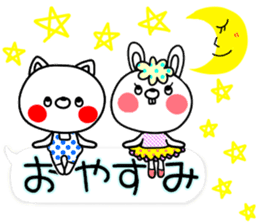 Colorful rabbit and cat sticker #10267125