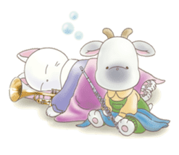 Cute bear and rabbit 6 by Torataro sticker #10267219