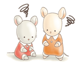 Cute bear and rabbit 6 by Torataro sticker #10267224