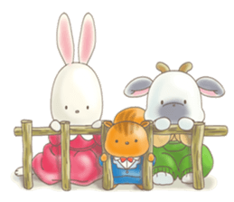 Cute bear and rabbit 6 by Torataro sticker #10267238