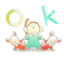 Cute bear and rabbit 6 by Torataro sticker #10267239