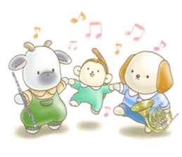 Cute bear and rabbit 6 by Torataro sticker #10267240