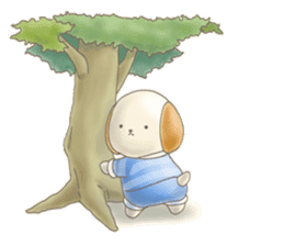 Cute bear and rabbit 6 by Torataro sticker #10267242