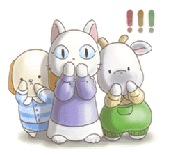Cute bear and rabbit 6 by Torataro sticker #10267249