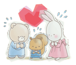 Cute bear and rabbit 6 by Torataro sticker #10267252