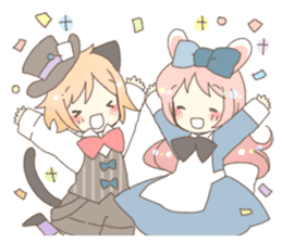 Cat ear girl Necoco&Rabbit ear girl Rosy sticker #10270622