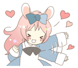 Cat ear girl Necoco&Rabbit ear girl Rosy sticker #10270624