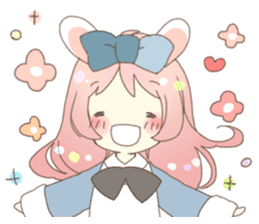 Cat ear girl Necoco&Rabbit ear girl Rosy sticker #10270630