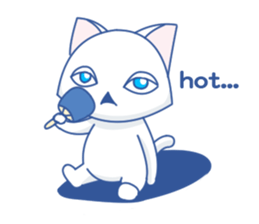 Summer White Cat(ENGLISH) sticker #10272096