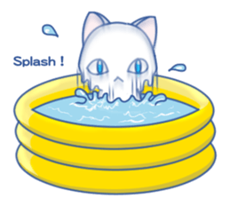 Summer White Cat(ENGLISH) sticker #10272102