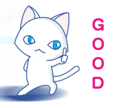 Summer White Cat(ENGLISH) sticker #10272106
