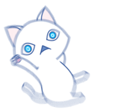 Summer White Cat(ENGLISH) sticker #10272113