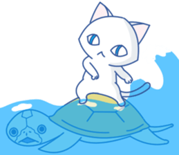 Summer White Cat(ENGLISH) sticker #10272125