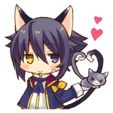 kemomimi boy and little cat sticker #10272678