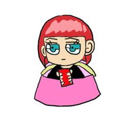 The female of the red hair sticker #10275830