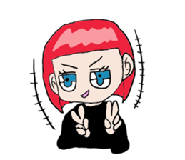 The female of the red hair sticker #10275836