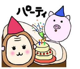MONKEY AND PIG2 sticker #10277538