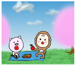 MONKEY AND PIG2 sticker #10277539