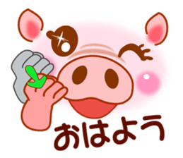 Smiley sign language of a pig ver.1 sticker #10277736