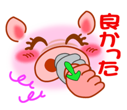 Smiley sign language of a pig ver.1 sticker #10277754