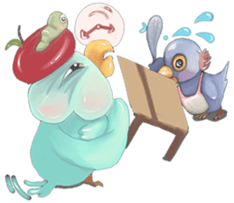 dookdui bird  and friends sticker #10277957