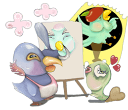 dookdui bird  and friends sticker #10277958