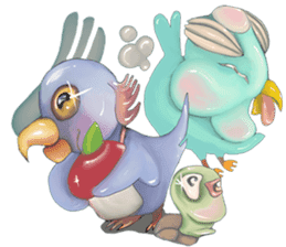 dookdui bird  and friends sticker #10277972