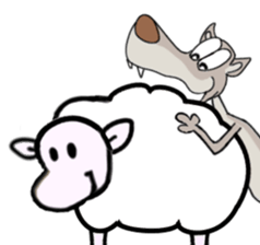 Can sheep beat a wolf? sticker #10279435