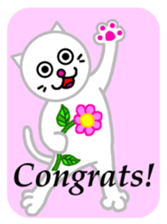 White cat NYAAAGO sticker #10279696