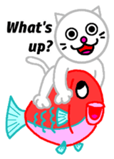 White cat NYAAAGO sticker #10279701