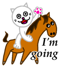 White cat NYAAAGO sticker #10279702