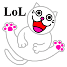White cat NYAAAGO sticker #10279713