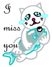 White cat NYAAAGO sticker #10279718