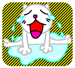 White cat NYAAAGO sticker #10279719