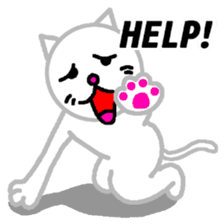White cat NYAAAGO sticker #10279723