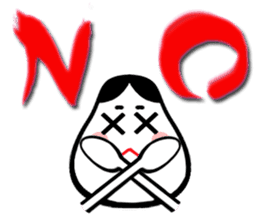 Big brush character Okame chan sticker #10281308