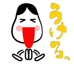 Big brush character Okame chan sticker #10281324