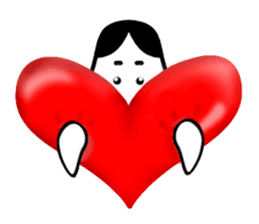 Big brush character Okame chan sticker #10281333