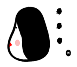 Big brush character Okame chan sticker #10281334