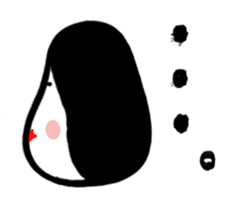 Big brush character Okame chan sticker #10281334