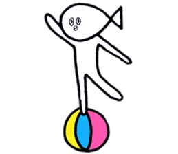 Fish which is like a man 2 sticker #10282308