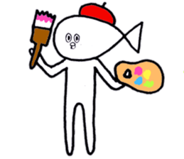 Fish which is like a man 2 sticker #10282331