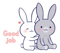 Lovey-dovey rabbit 3 (English) sticker #10282461
