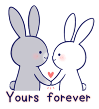 Lovey-dovey rabbit 3 (English) sticker #10282488