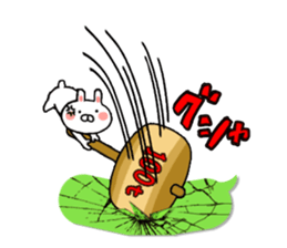 Rabbit and pleasant friends balloon sticker #10284200