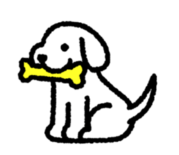 White Lop-eared Dog 1 sticker #10285673