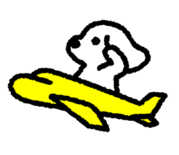 White Lop-eared Dog 1 sticker #10285677