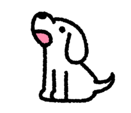 White Lop-eared Dog 1 sticker #10285687