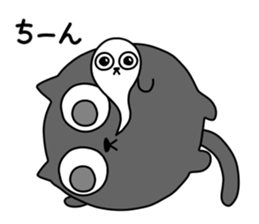 Spherical black cat 4 sticker #10288659