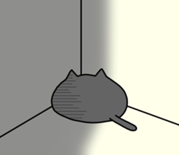 Spherical black cat 4 sticker #10288664